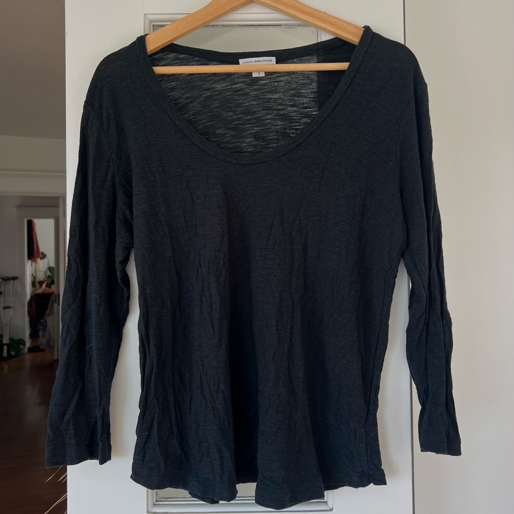James Perse long sleeve black top - size 3